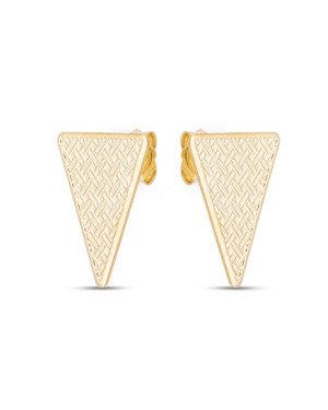 Brinco Triangulo 18mm Textura Cruzada - 00 - 15mm x 18mm - 1.43gr