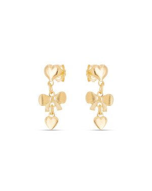 Brinco Coracao p/ Laco Ondas c/ Coracao Macico - 00 - 11mm x 22mm - 1.75gr