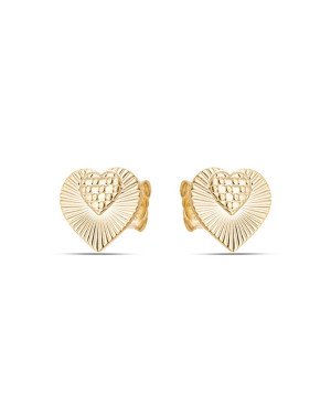 Brinco Coracao Diamantado c/ Coracao Deslocado Bola - 00 - 11mm x 10mm - 1.32gr