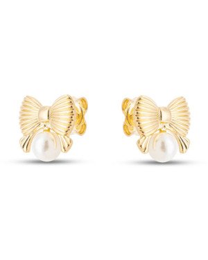 Brinco Laco Ondas 12mm c/ Perola - 00 - 12mm x 11mm - 1.46gr