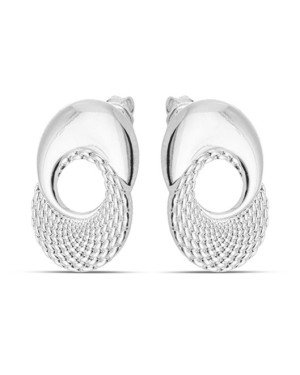 Brinco AG Dois Redondo 20mm Meio Vazado 1 Liso 1 Estampado - G3 - 14mm x 20mm - 3.19gr