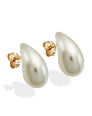 Brinco Perola Gota Fixa 10mm - 00 - 10mm x 19mm - 2.30gr