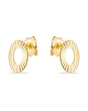 Brinco Oval Vazado 10mm Diamantado - 00 - 7mm x 10mm - 0.85gr