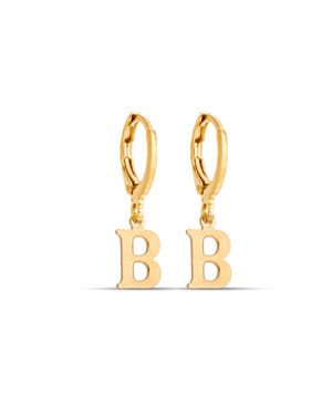 Brinco Argolinha c/ Letra Lisa 1-045B - 00 - 12mm x 22mm - 1.40gr