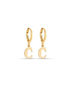Brinco Argolinha c/ Letra Lisa 1-045C  - 00 - 12mm x 22mm - 1.40gr