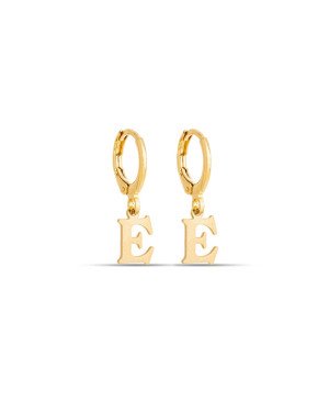 Brinco Argolinha c/ Letra Lisa 1-045E - 00 - 12mm x 22mm - 1.40gr