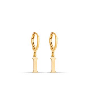 Brinco Argolinha c/ Letra Lisa 1-045I - 00 - 12mm x 22mm - 1.40gr