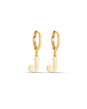 Brinco Argolinha c/ Letra Lisa 1-045J - 00 - 12mm x 22mm - 1.40gr