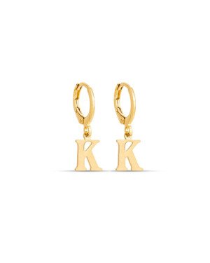 Brinco Argolinha c/ Letra Lisa 1-045K - 00 - 12mm x 22mm - 1.40gr