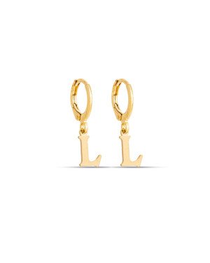 Brinco Argolinha c/ Letra Lisa 1-045L  - 00 - 12mm x 22mm - 1.40gr