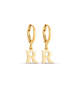 Brinco Argolinha c/ Letra Lisa 1-045R - 00 - 12mm x 22mm - 1.40gr
