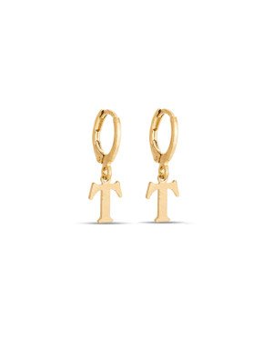 Brinco Argolinha c/ Letra Lisa 1-045T - 00 - 12mm x 22mm - 1.40gr