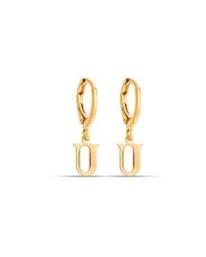 Brinco Argolinha c/ Letra Lisa 1-045U - 00 - 12mm x 22mm - 1.40gr