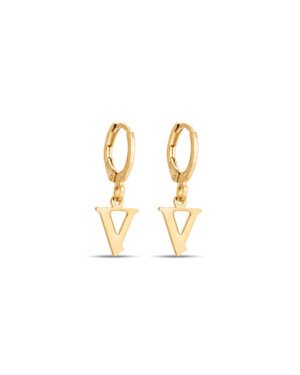 Brinco Argolinha c/ Letra Lisa 1-045V - 00 - 12mm x 22mm - 1.40gr