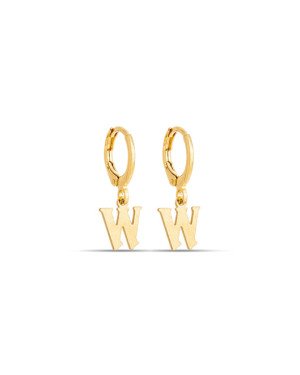 Brinco Argolinha c/ Letra Lisa 1-045W - 00 - 12mm x 22mm - 1.40gr