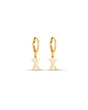 Brinco Argolinha c/ Letra Lisa 1-045X - 00 - 12mm x 22mm - 1.40gr