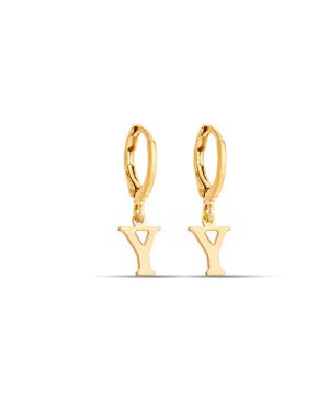 Brinco Argolinha c/ Letra Lisa 1-045Y - 00 - 12mm x 22mm - 1.40gr