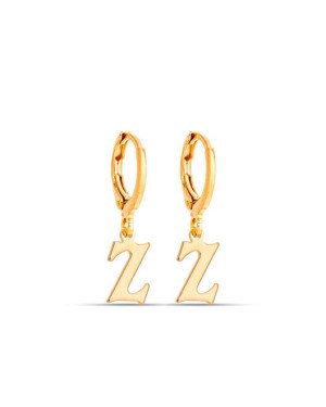 Brinco Argolinha c/ Letra Lisa 1-045Z - 00 - 12mm x 22mm - 1.30gr