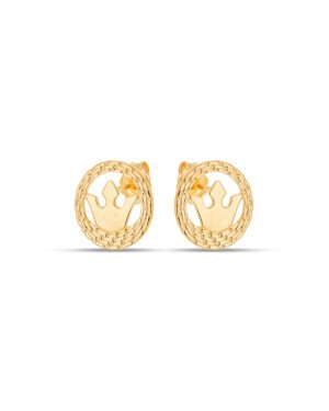 Brinco Medalha 13mm c/ Coroa Vazada  - 00 - 13mm x 13mm - 1.50gr