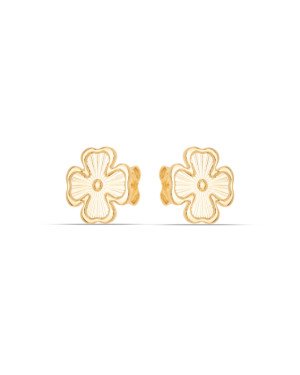 Brinco Trevo 12mm Borda Lisa c/ Bolinha Meio - 00 - 12mm x 12mm - 1.70gr