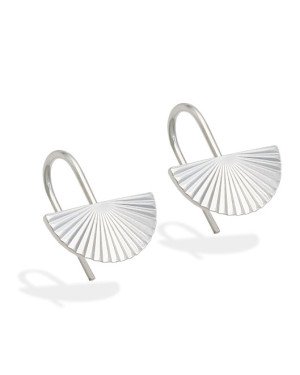 Brinco AG Gancho c/ Leque Diamantado  - G5 - 15mm x 17mm - 2.00gr