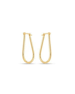 Brinco Argola Gota 32mm Media (Gancho) - 00 - 2mm x 32mm - 3.40gr