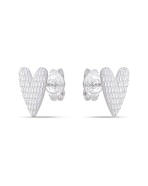 Brinco AG Coracao Comprido 12mm Textura - G5 - 8mm x 12mm - 1.16gr