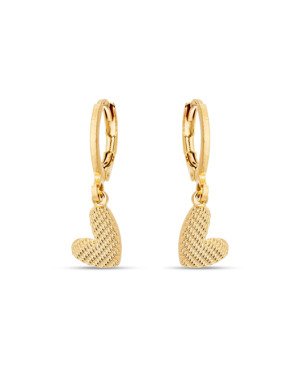Brinco Argolinha Coracao Irregular 8mm Textura  - 00 - 12mm x 24mm - 1.60gr