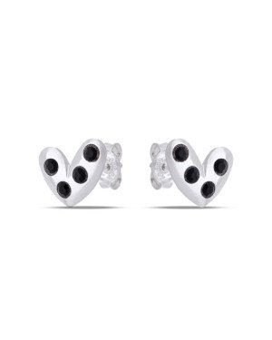 Brinco AG Coracao Irregular 8mm c/ Pedra  - G5 - 9mm x 8mm - 0.81gr