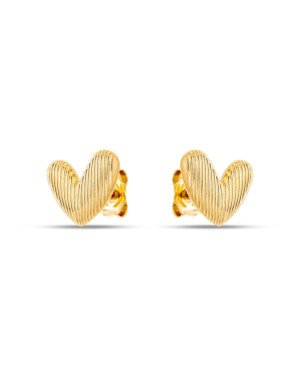 Brinco Coracao Irregular 10mm Onda  - 00 - 10mm x 11mm - 1.20gr
