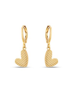 Brinco Argolinha Coracao Irregular 10mm Textura  - 00 - 12mm x 18mm - 1.60gr