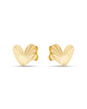 Brinco Coracao Irregular 10mm Diamantado - 00 - 10mm x 11mm - 1.20gr