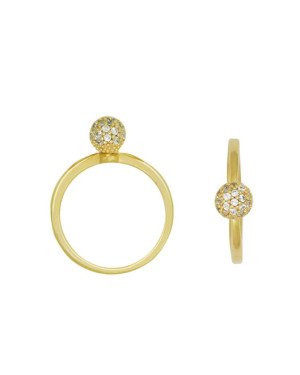 Anel Fundicao - 31 Zirconia - c/ Bola 6mm  - 00 - 1mm x 1mm - 2.70gr