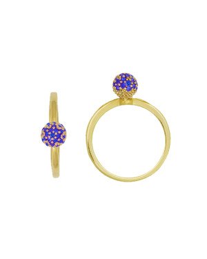 Anel Fundicao - 31 Zirconia - c/ Bola 6mm - Azul - 00 - 1mm x 1mm - 2.60gr