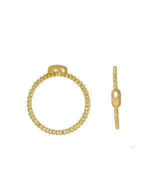 Anel Fundicao - Aro Frisado c/ Navete Liso - 00 - 1mm x 1mm - 1.18gr