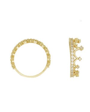 Anel Fundido 34 Zirconia - Coroa c/ Detalhes Liso - 00 - 1mm x 1mm - 1.87gr