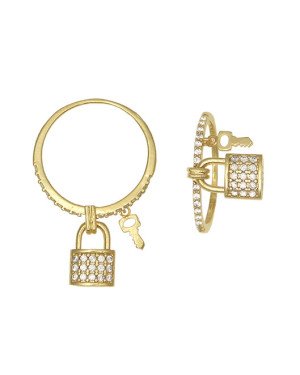 Anel Fundicao - 31 Zirconia - Cadeado e Chave - 00 - 1mm x 1mm - 1.77gr