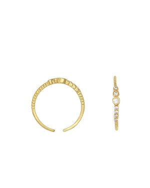 Anel Fundicao De Falange - 7 Zirconia - Aro Aberto  - 00 - 1mm x 1mm - 0.54gr