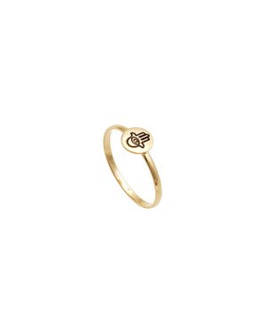 Anel Fio c/ Redondo Liso c/ Mao de Fatima (Resina) - 00 - 1mm x 1mm - 0.70gr