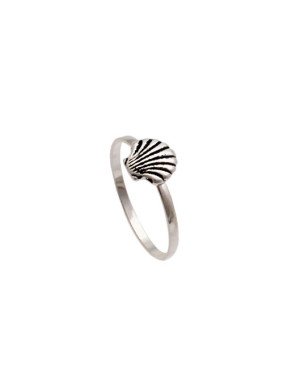 Anel AG (Envelhecido) Fio c/ Concha  - G6 - 1mm x 1mm - 0.84gr