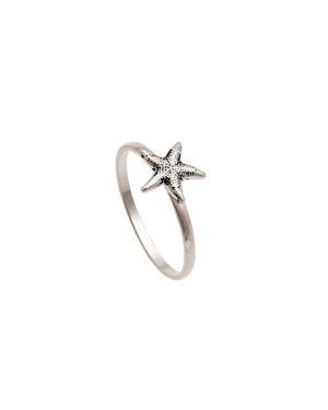 Anel AG (Envelhecido) Fio c/ Estrela do Mar  - G6 - 1mm x 1mm - 0.72gr