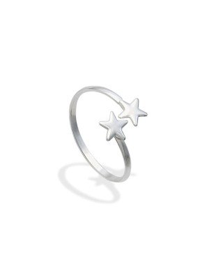 Anel AG Falange c/ 2 Estrelas - G5 - 1mm x 1mm - 0.82gr