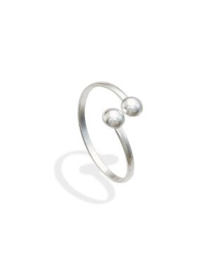 Anel AG Falange c/ Dois Redondos Meia Bola - G5 - 1mm x 1mm - 0.88gr