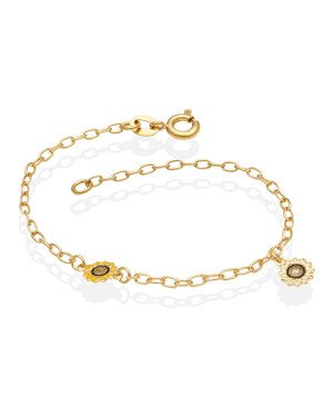 Pulseira c/ 2 Girassol p/ Resina - CS - 12mm x 200mm - 1.70gr