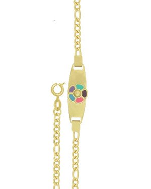 Pulseira Chapa c/ Rosinha - CS - 7mm x 140mm - 2.10gr