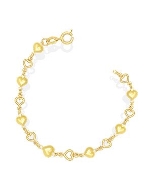 Pulseira Dezoito Corcoes Duplos Vazados - CE - 6mm x 180mm - 3.70gr