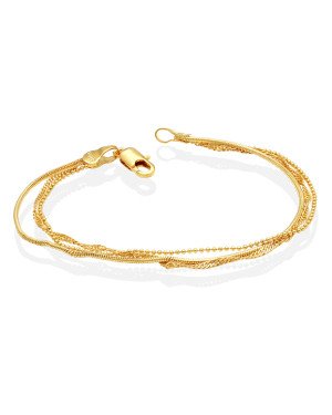 Pulseira Tres Correntes - CE - 5mm x 180mm - 3.32gr