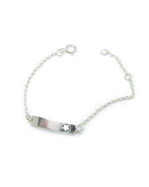 Pulseira Chapa com Estrela Vazada com Alongador - G3 - 5mm x 160mm - 1.90gr