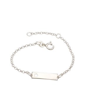Pulseira Chapa Flor Vazada com Alongador - G3 - 5mm x 140mm - 1.70gr