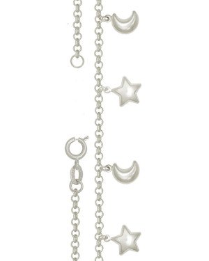 Pulseira Tres Estrelas Tres Lua com Alongador - G3 - 10mm x 200mm - 2.62gr